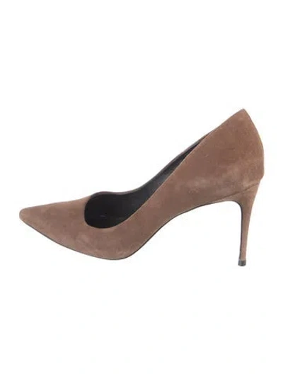 Pre-owned Black Suede Studio Suede Pumps In Brown
