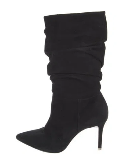 Pre-owned Black Suede Studio Suede Slouch Boots In Black