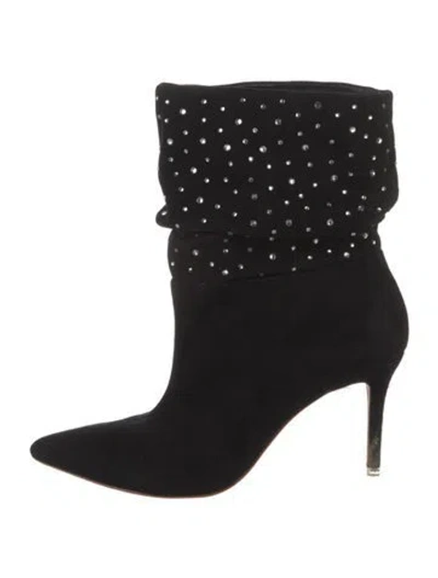 Pre-owned Black Suede Studio Suede Slouch Boots In Black