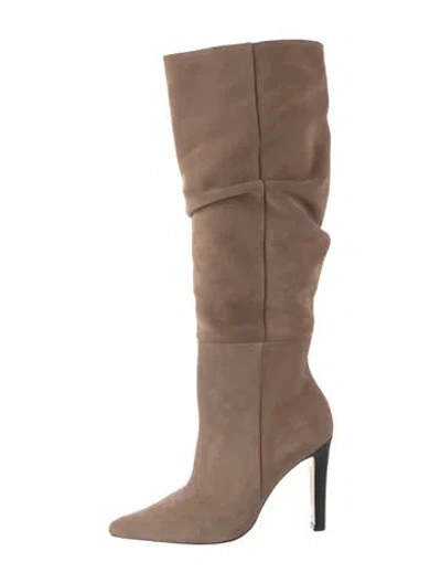 Pre-owned Black Suede Studio Suede Slouch Boots In Neutrals