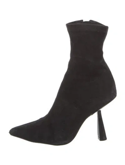 Pre-owned Black Suede Studio Suede Sock Boots In Black