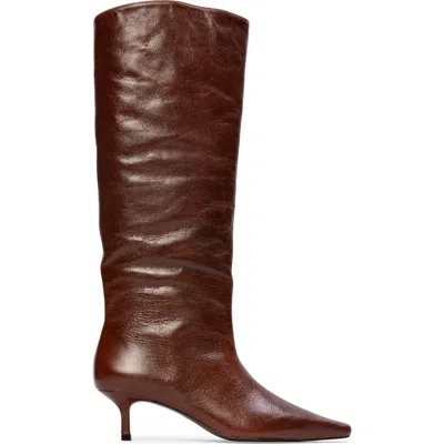 Black Suede Studio Sutton 50 Boot In Cinnamon Leather