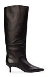 Black Suede Studio Sutton Leather Boots In Black