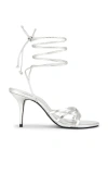 Black Suede Studio Tally 80 Sandal In Silver