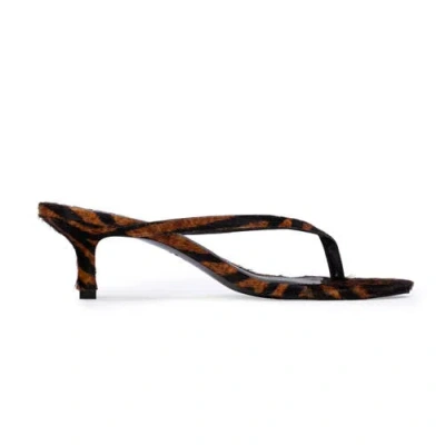 Black Suede Studio Tash 50 Fur Sandal In Brown