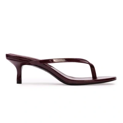 Black Suede Studio Tash 50 Patent Sandal In Burgundy