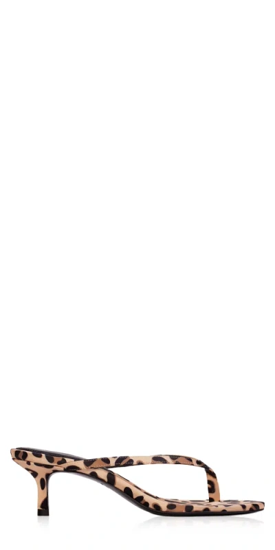 Black Suede Studio Tash Sandals 50mm Cheetah Printed Satin In Multi