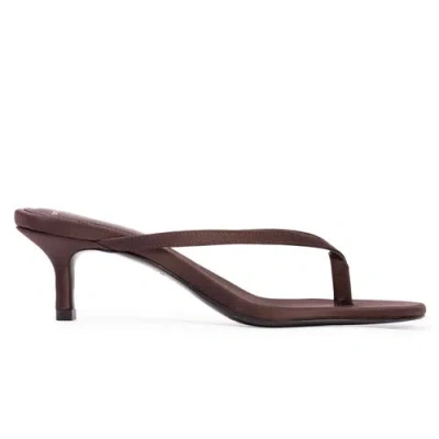Black Suede Studio Tash 50 Satin Thong Sandal