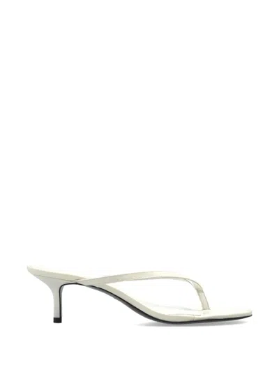 Black Suede Studio Tash 50 Thong Sandals In White