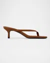 Black Suede Studio Tash Suede Thong Slide Sandals In Tobacco Suede