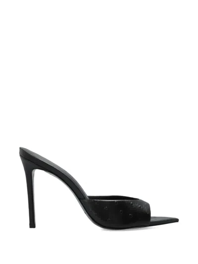 Black Suede Studio Textured Leather Sandals In Black