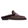 Black Suede Studio Theo Backless Loafer In Brown