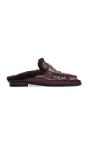 Black Suede Studio Theo Shearling Loafer Mules In Multi