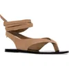 Black Suede Studio Tres Ankle Wrap Sandal In Sand Suede