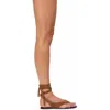 Black Suede Studio Tres Ankle Wrap Sandal In Tobacco Suede