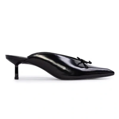 Black Suede Studio Vie 50 Mule In Black Leather