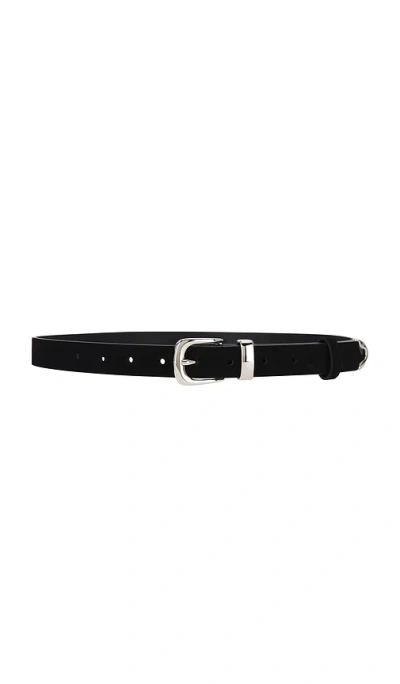 Black Suede Studio Western Belt In 黑色&银色