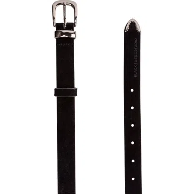 Black Suede Studio Western Belt In Black/silver