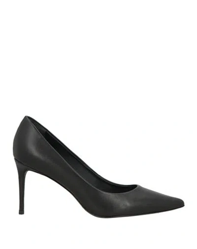 Black Suede Studio Woman Pumps Black Size 6 Leather