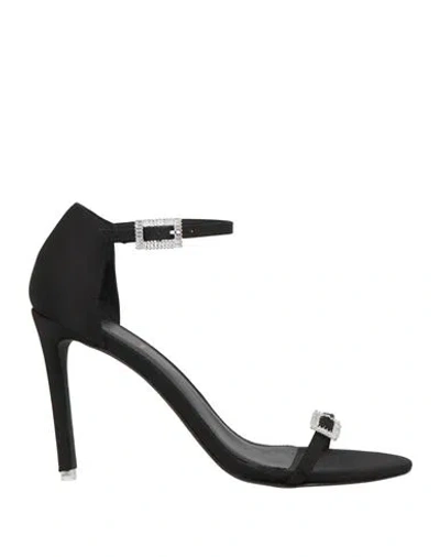 Black Suede Studio Woman Sandals Black Size 8 Textile Fibers