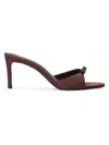 Black Suede Studio Women's Albie 65mm Satin Mule Sandals In Chocolate