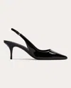 Black Suede Studio Alloy Pointed Toe Slingback Pump In Black