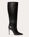 Black Suede Studio Ally Embellished Denim Tall Boot In Black