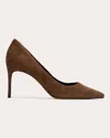 Black Suede Studio Amaya Pointed Toe Pump In Brown