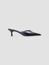 Black Suede Studio Sofia Leather Mules In Black