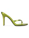 Black Suede Studio Sienna Crystal Crisscross Mule Sandals In Limegreenleather