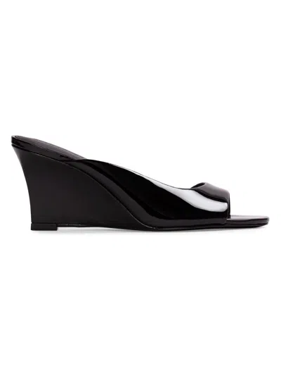 Black Suede Studio Arisha Wedge Mules In Black