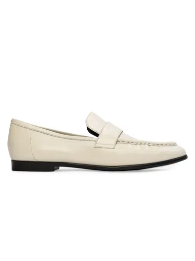 Black Suede Studio Arrow Loafer In Bone Suede