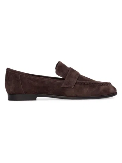 Black Suede Studio Arrow Suede Loafer Hot Fudge In Brown