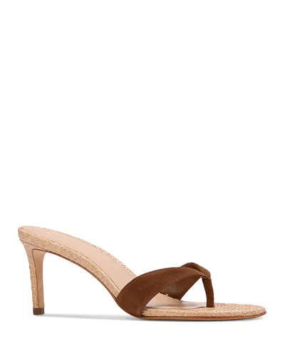 BLACK SUEDE STUDIO WOMEN'S AURA 70 THONG MULE SANDALS