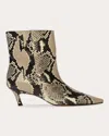 Black Suede Studio Avenue 50 Pointed Toe Kitten Heel Bootie In Neutrals