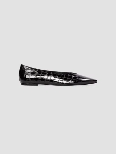 Black Suede Studio Women's Ayra Croc Ballerinas In Black