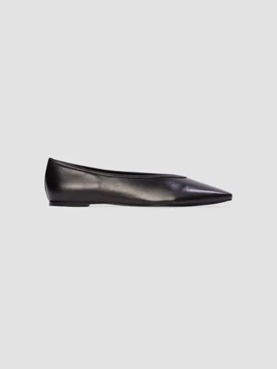 Black Suede Studio Women's Ayra Leather Ballerinas In Black