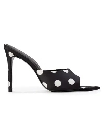 BLACK SUEDE STUDIO WOMEN'S BELLA 100MM POLKA DOT MULE HEELS