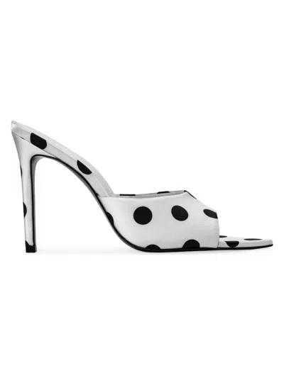 BLACK SUEDE STUDIO WOMEN'S BELLA 100MM POLKA DOT MULE HEELS