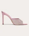 Black Suede Studio Women's Bella Embellished High Heel Mules In Pink