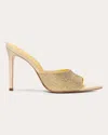 Black Suede Studio Bella Pointed Toe Slide Sandal In White