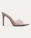 Black Suede Studio Bella Stiletto Slide High-heel Sandals In Truffle Patent Leather/matching Pvc