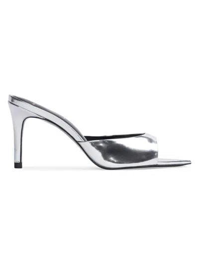 BLACK SUEDE STUDIO WOMEN'S BREA 80MM METALLIC MULES
