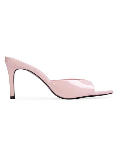 Black Suede Studio Women's Brea 80mm Patent Leather Mules In Pink