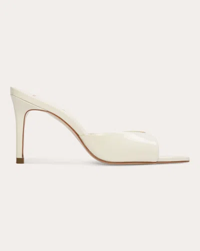Black Suede Studio Mirror Leather Stiletto Slide Sandals In Coconut Patent