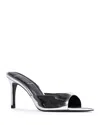 Black Suede Studio Brea Pointed Toe Sandal In Silver Mirror Metallic