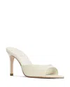 Black Suede Studio Women's Brea Patent Leather High Heel Sandals In White
