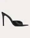 Black Suede Studio Brea Patent Mule Sandals In Black