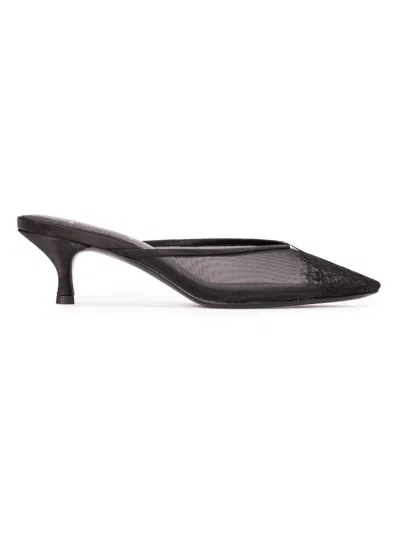 BLACK SUEDE STUDIO WOMEN'S CARA 50MM MESH MULES