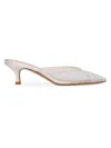 Black Suede Studio Cara 50 Mesh Mule In White